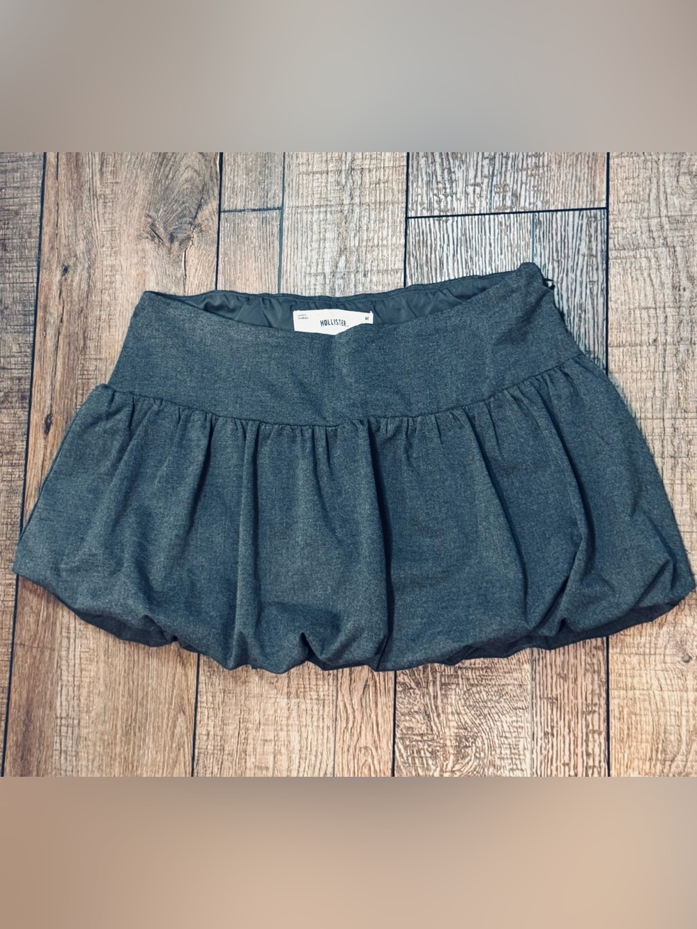 Hollister Charcoal Gathered Mini Skirt